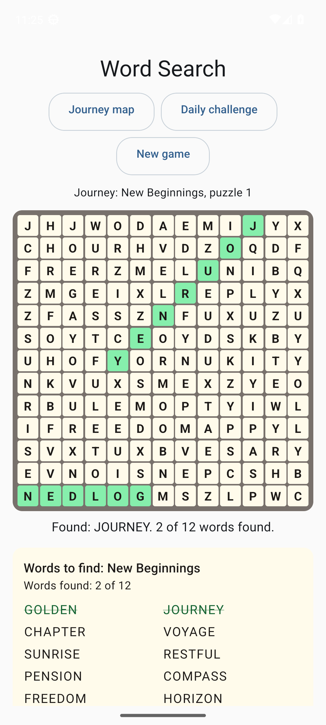 Word Search gameplay screenshot